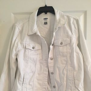 White Jean jacket xl.  Large blouses